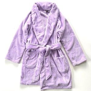 VICTORIAS SECRET Lavender heart bathrobe with hood and pockets Size XS